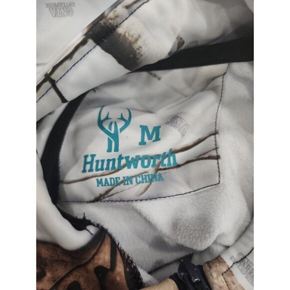Huntworth Full Zip Jacket womens Medium Oak Tree Camo Navy Gray mock neck Medium - Picture 9 of 9